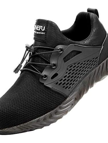 JIEFU Men's Work shoes; Steel Toe Shoes for Work Men; men's sneaker; Lightweight Breathable Comfortable Non Slip Durable Indestructible Construction Shoes