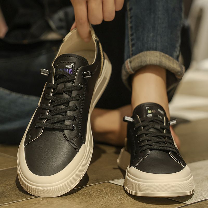 Men's new leather leather light luxury fashion board shoes trend fashion all match small white shoes casual men's shoes